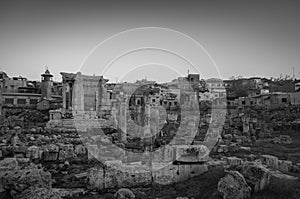 Temple of baco. Ruins of Baalbek. Ancient city of Phenicia located in the Beca valley in Lebanon. Acropolis with Roman remains photo