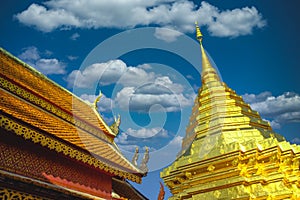 Temple in bangkok thailand ancient architecture art Chedi Phra That Doi Suthep in Chiang Mai, Thailand asia