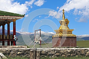 Temple of Bayanbulak Grasslands in Xinjiang