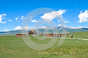 Temple of Bayanbulak Grasslands in Xinjiang