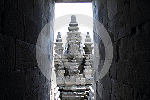 Temple behind walls on Prambanan