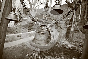 Temple bells in muktinath, annapurna