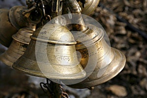 Temple bells in muktinath, annapurna