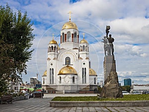 Temple on blood. Orthodox Church at the site of the execution of the last Emperor of Russia.