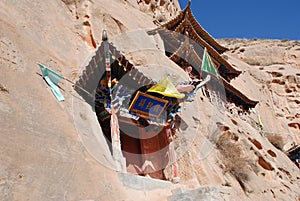 Temple built in the rocks