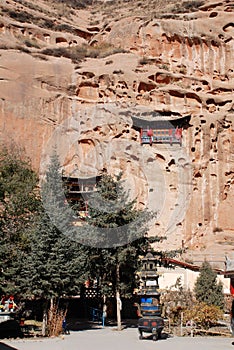 Temple built in the rocks