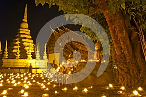 Temple and candle in Chiangmai Thailand