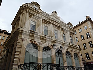 The Temple of Change, formerly used for the stock exchange of Lyon, stands in Old Lyon, France