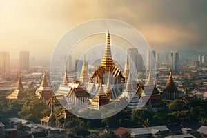 the temple city of Bangkok, Thailand with Ai Generated