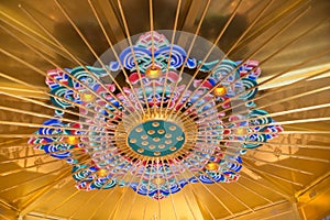Temple colourful Mandala ceiling decoration