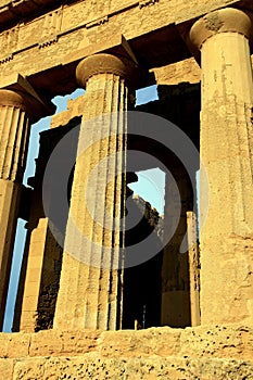Temple columns detail. Agrigento - Sicily