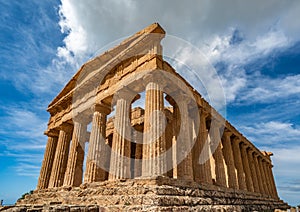 Temple of Concordia an ancient Greek Temple in the Valley of the Temples, Agrigento, Sicily, Italy