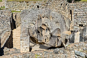 Temple of the condor Machu Picchu ruins peruvian Andes Cuzco Pe