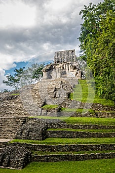 Temple of the Cross at mayan ruins of Palenque - Chiapas, Mexico