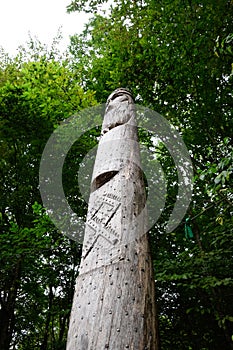 temple of Dagboga, a pagan idol in the mountain forest of Shapsugi. Dazbog