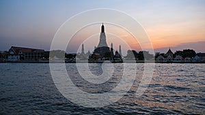 Temple of Dawn by Chaophraya River is one of the most recognisable landmarks of Bangkok, Thailand