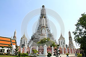 The Temple of Dawn Wat Arun and a beautiful blue sky