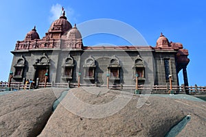 Temple dedicated to Swami Vivekananda, national hero of India. Kanyakumari, Cape Komorin in Tamil Nadu, or Tamil Nadu at the south