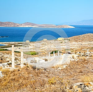 temple in delos greece the historycal acropolis and old ruin si