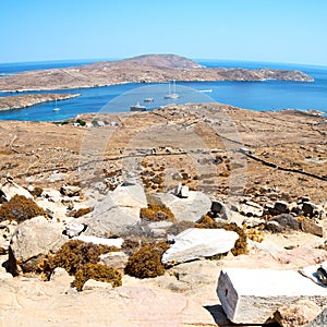 temple in delos greece the historycal acropolis and old ruin si