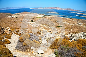 temple in delos greece the historycal acropolis and old ruin si