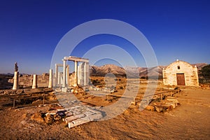 Temple of Demeter and an early Christian Basilica on Naxos island, Greece photo