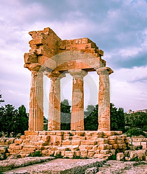 The Temple of Dioscuri in the Valley of the Temples, in Akragas photo