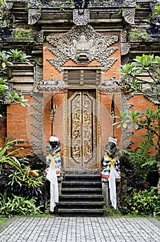 Temple door in bali indonesia