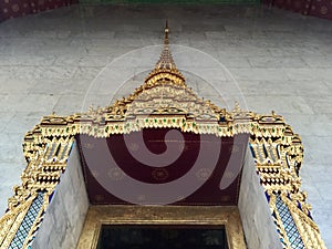 Temple door decoration, Thailand photo