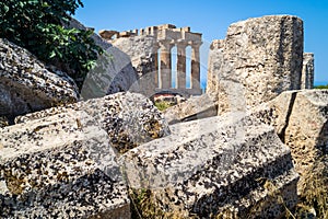 Temple E at Selinunte in Sicily and Ruins