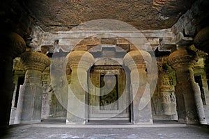 Temple of Ellora caves, the rock-cut temples, AURANGABAD, MAHARASHTRA in India