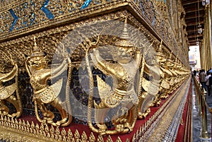 Temple of the Emerald Buddha Facade in Bangkok, Thailand, Asia