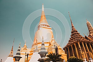 Temple of the Emerald Buddha and the home of the Thai King. Wat Phra Kaeo is one of Bangkok's most famous tourist