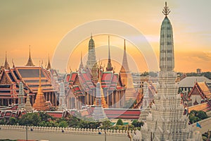 Temple of The Emerald Buddha or Wat Phra Kaew, Grand Palace, Bangkok, Thailand