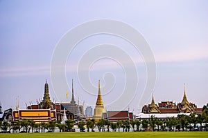 Temple of emerald Buddha,Wat Phra Keaw  in sunny day.