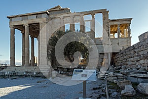 Temple The Erechtheion at Acropolis of Athens, Greece