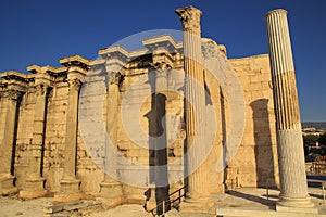 Temple of Erechtheum at sunset, Acropolis, Athens,