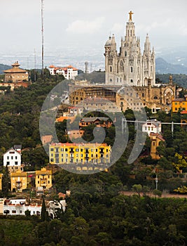 Temple Expiatori del Sagrat Cor on Tibidabo mountain in Barcelona