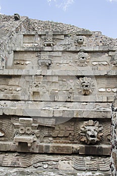 Temple of the Feathered Serpent, Quetzalcoatl, in Teotihuacan, Mexico