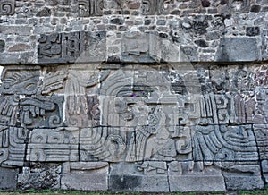 Temple of the Feathered Serpent in Xochicalco. Mexico.