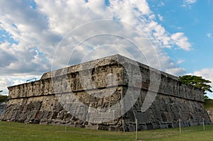 Temple of the Feathered Serpent in Xochicalco. Mexico