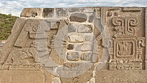 Temple of the Feathered Serpent in Xochicalco. Mexico.
