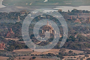 Temple field of Bagan at sunrise