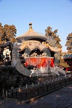 Temple of the forbidden city in winter in Beijing