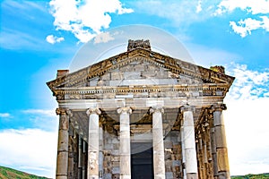 Temple of Garni in Armenia built in Greco-Roman style. Pagan temple. Old architecture