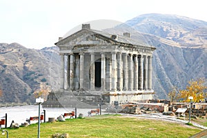 The Temple of Garni is Greco-Roman colonnaded building near Yerevan , Armenia