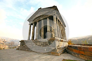 The Temple of Garni is Greco-Roman colonnaded building near Yerevan , Armenia