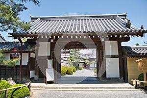 The temple gate inside Daikaku-Ji temple. Kyoto Japan