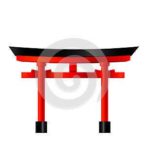 Temple gate in japan, vector Illustration, Japanese famous place and landmark, travel concept