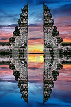 Temple gates at Lempuyang Luhur temple in Bali, Indonesia.